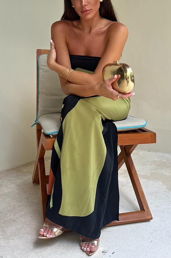 Jaime Abstract Print Elasticated Off Shoulder Vacation Loose Maxi Dress