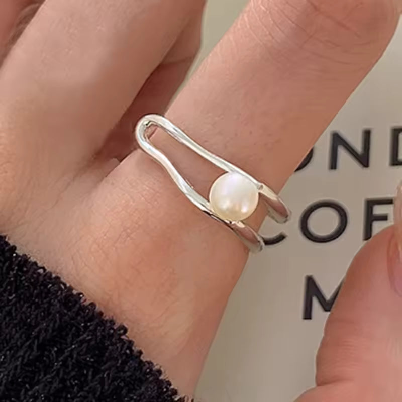 Elegant Pearl Silver Ring