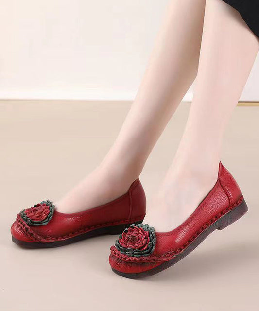 Red Flat Shoes for Comfortable Splicing