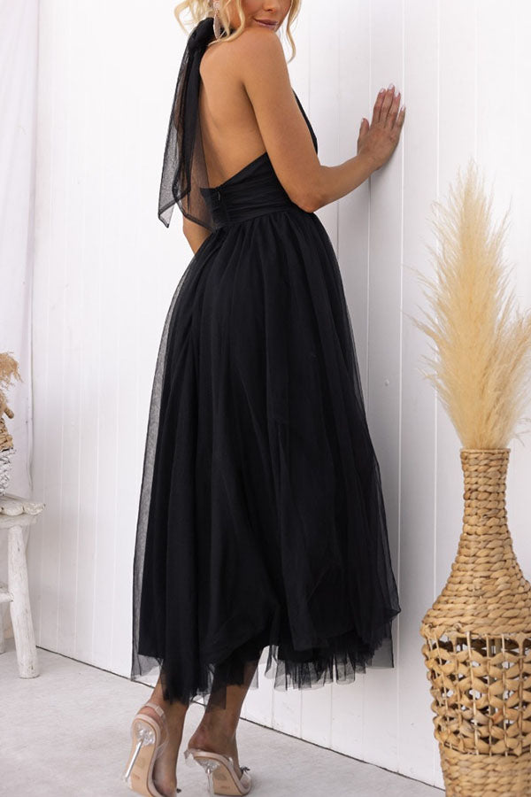 French Fairy, Ethereal Chiffon Patchwork Detail Suspender Long Dress