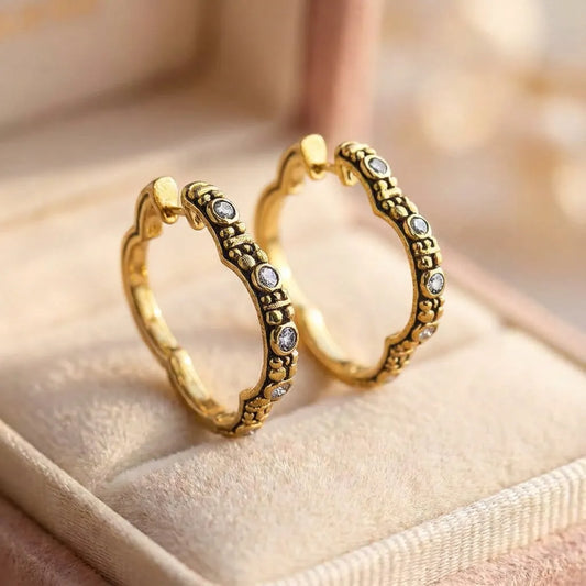Boho Golden Hoop Earrings