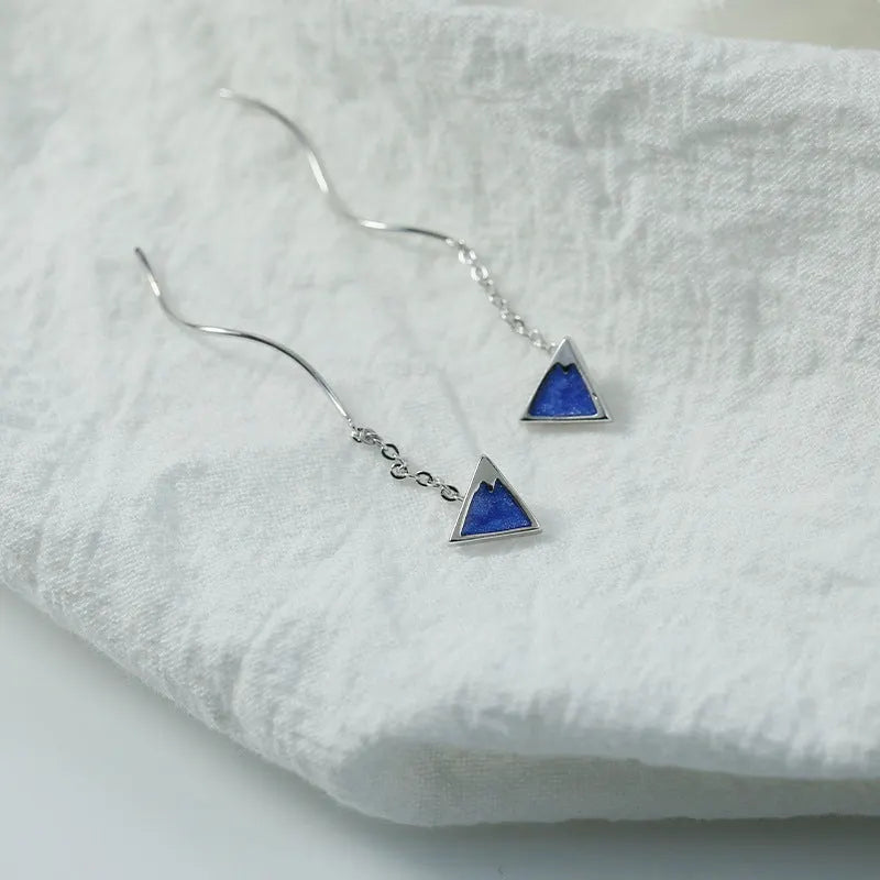 Lapis Lazuli Triangle Earrings