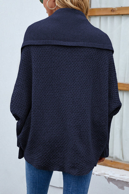 Color Dolman Sleeve Knitted Cardigan