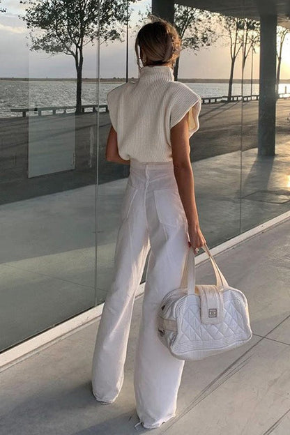 Turtleneck Short Sleeve Sweater