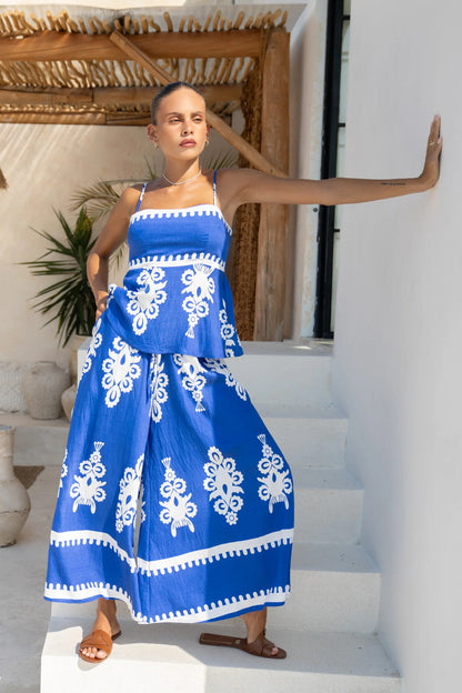 Pankh Hadley Fitted Printed Cami Top and Pant Two-piece Set