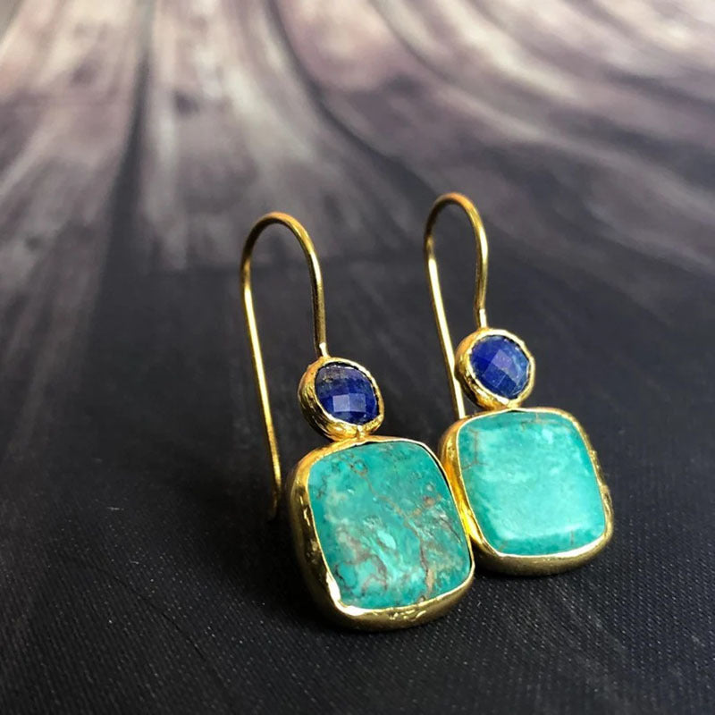 Turquoise Sapphire Earrings