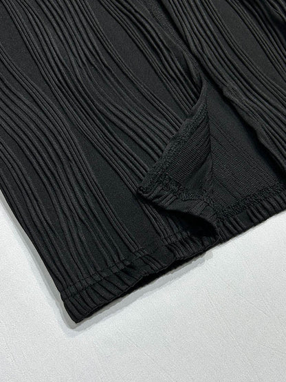 Bodycon Sleeveless Pleated Color Split-back Split-joint Zipper Spaghetti-neck Maxi Dresses