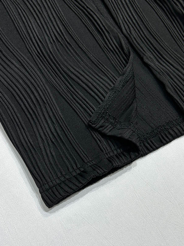 Bodycon Sleeveless Pleated Color Split-back Split-joint Zipper Spaghetti-neck Maxi Dresses