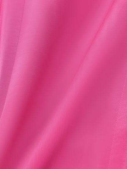 Loose Flower Shape Color Stand Collar Lantern Sleeves Maxi Dresses