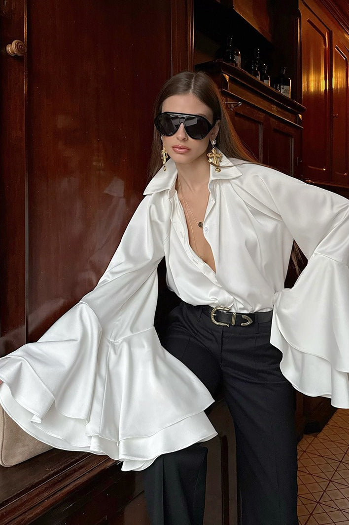 Satin Long Sleeve Blouse