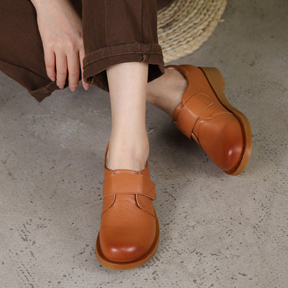 Retro Soft Leather Flat Shoes