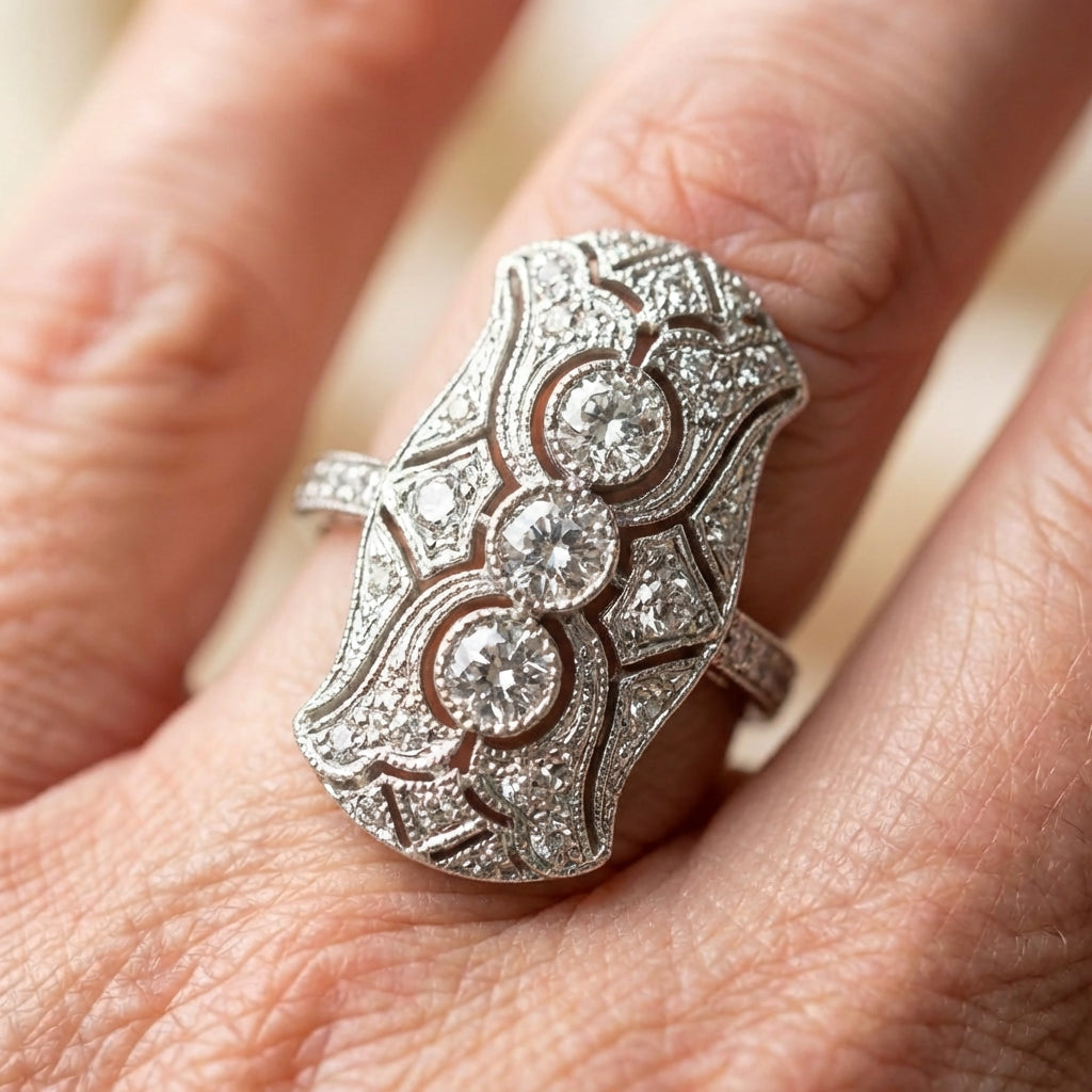 Vintage Brilliant Silver Ring