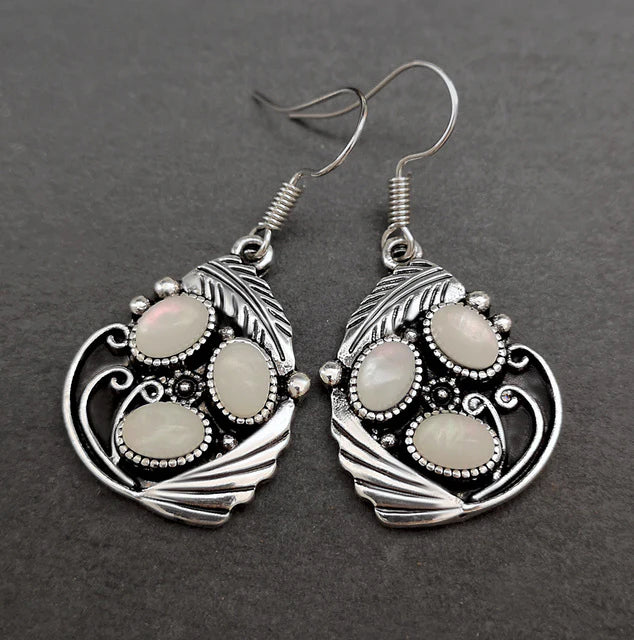 White Stone Earrings