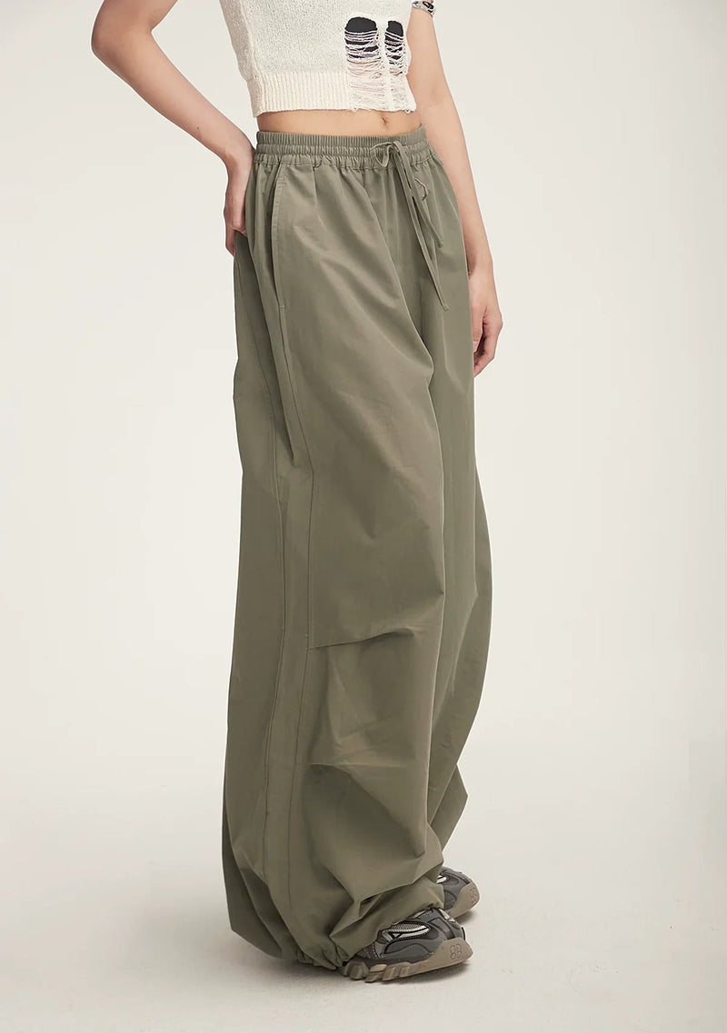 Balloon Drawstring Palazzo Pants