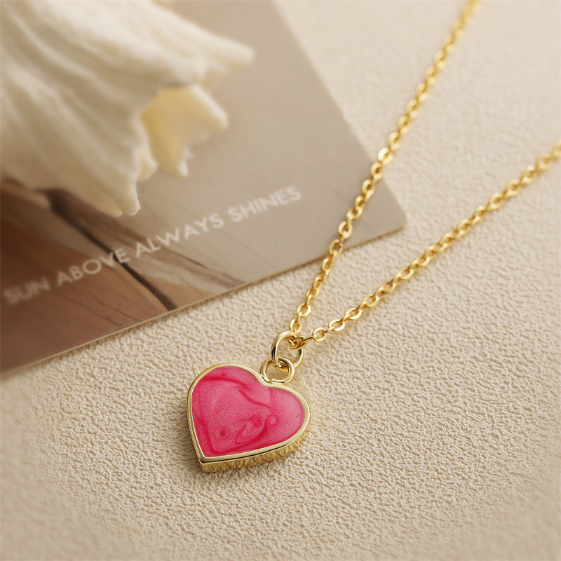 Romantic Pink Heart Necklace