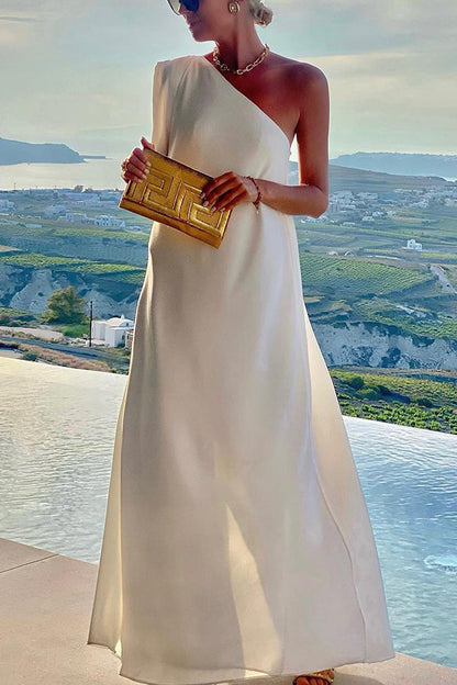 Timeless Charm One Shoulder A-line Maxi Dress