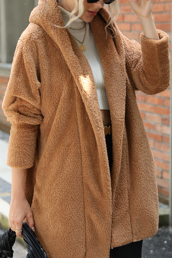 Color Double-faced Velvet Loose Long Coat
