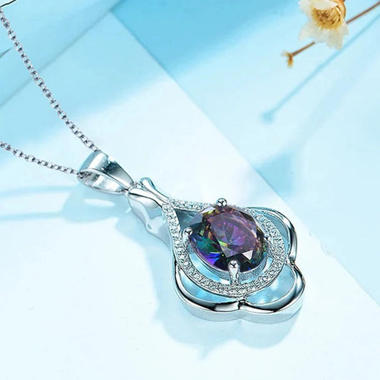 Silver Multicolor Gem Pendant