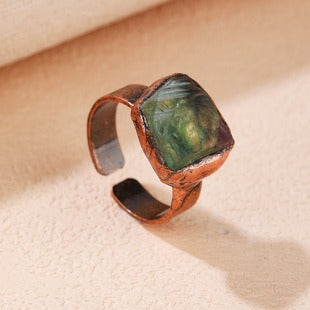 Vintage Labradorite Copper Ring