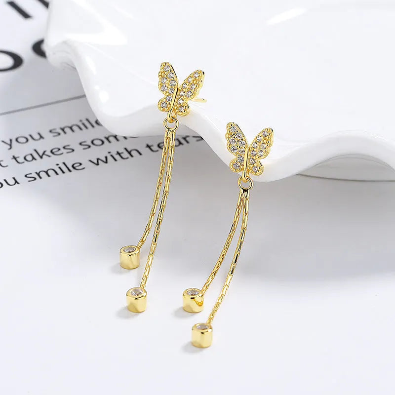 Elegant Butterfly Drop Earrings