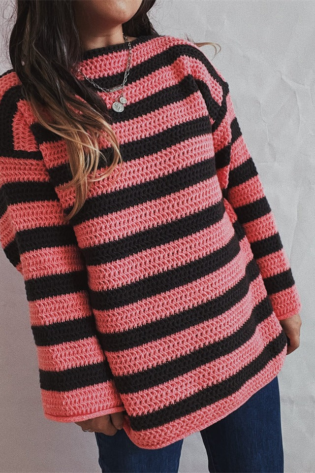 Striped Knit Loose Sweater