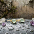 Vintage Earrings With Green Moonstone