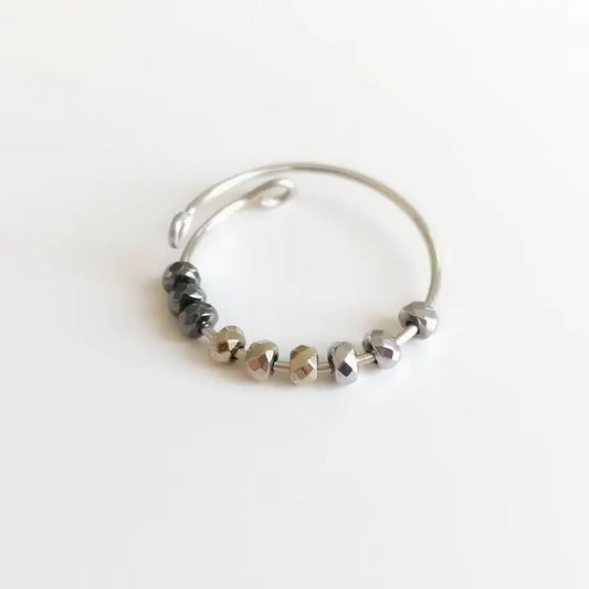 Beaded Silver Ring