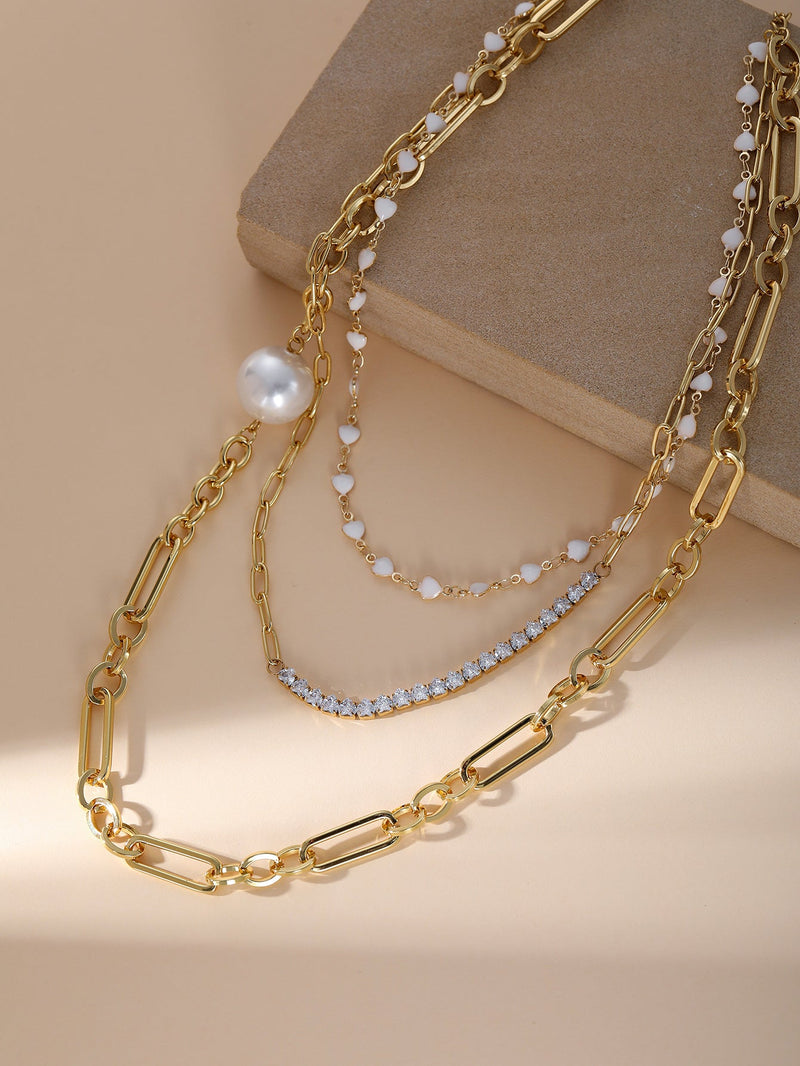 Elegant Pearl Chain Necklace