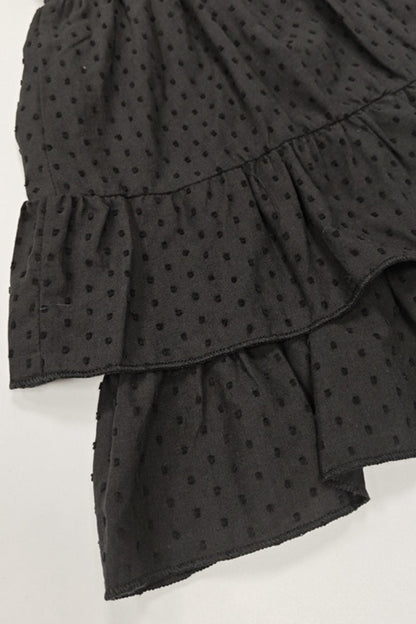 High Waist Lace Tiered Bodycon Skirt