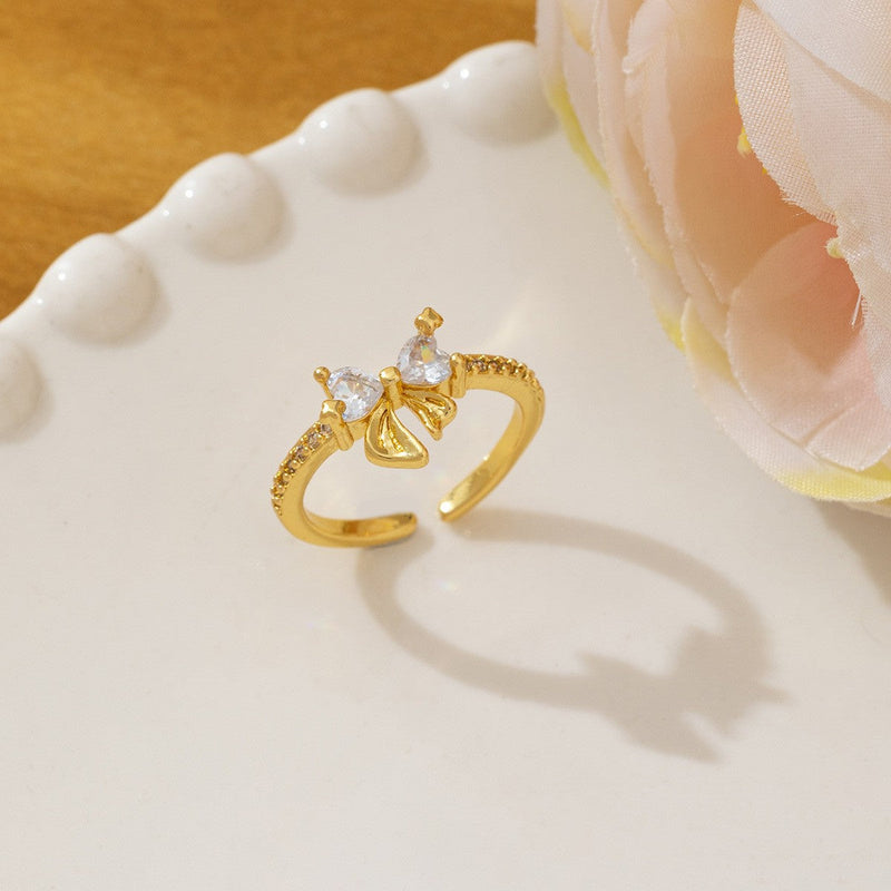 Elegant Bow Crystal Ring