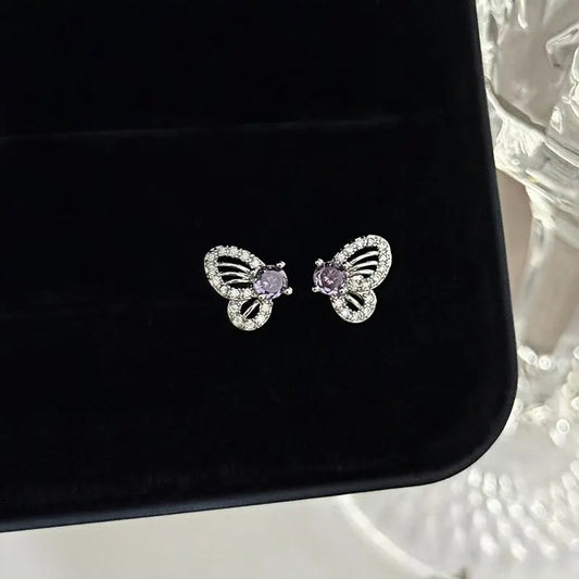 Delicate Amethyst Butterfly Ring
