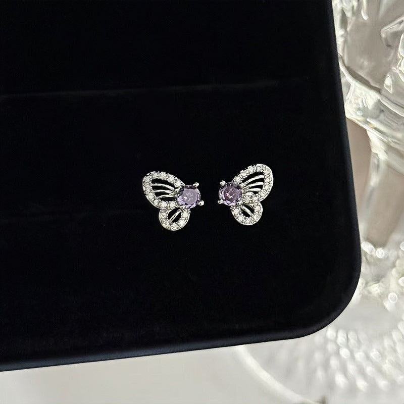 Delicate Amethyst Butterfly Ring