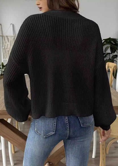 Heart Embroidered Button-up Knit Cardigan