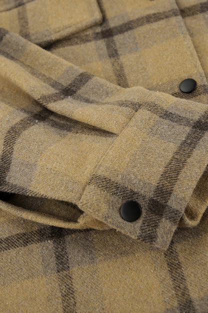Loose Plaid Wool Coat