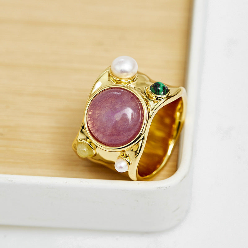 Statement Tourmaline Pearl Ring