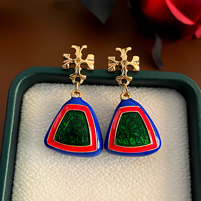 Vintage Enamel Drop Earrings