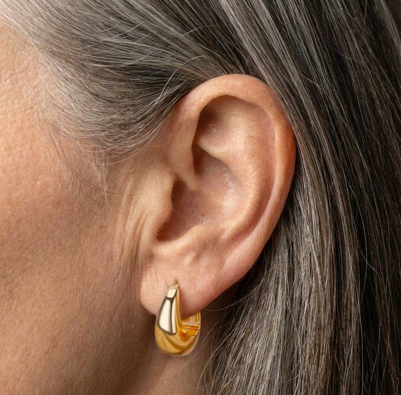 Aurora Oval Gold Earrings