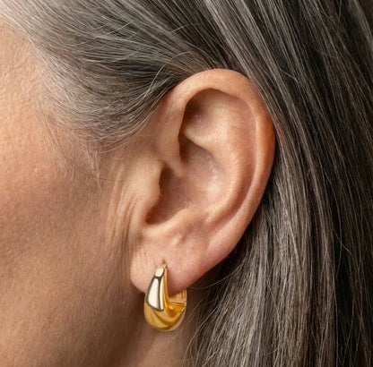 Aurora Oval Gold Earrings