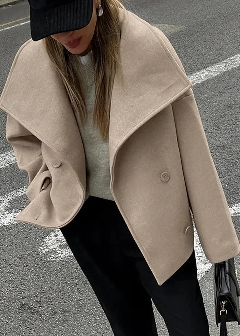 Minimalist Wool Blend Short Coat