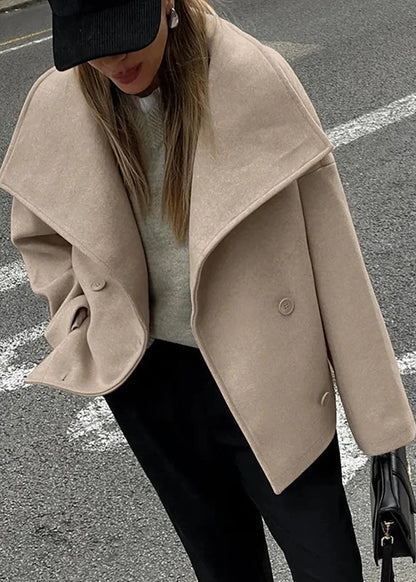 Minimalist Wool Blend Short Coat
