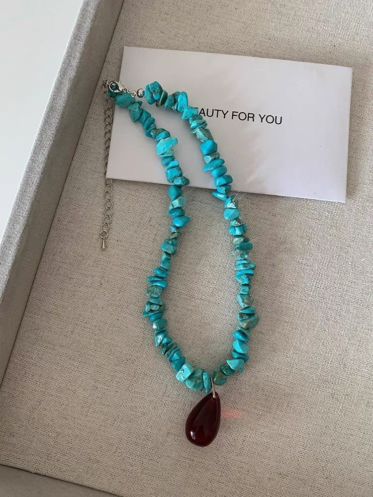Turquoise Chip Necklace