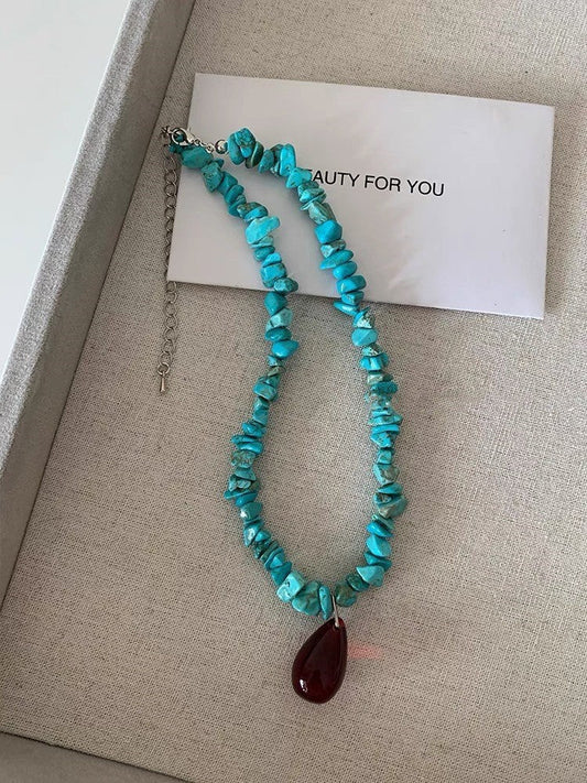 Turquoise Chip Necklace