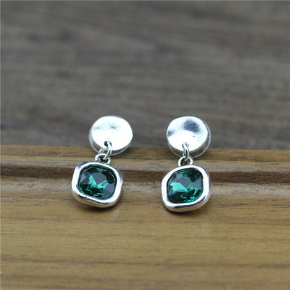 Cubic Crystal Silver Earrings