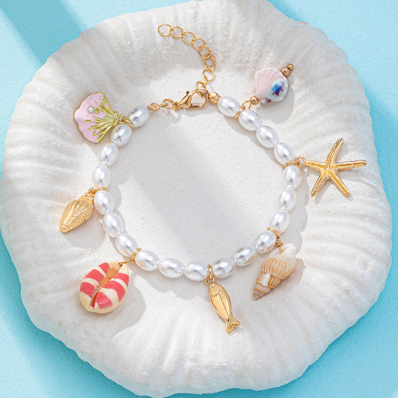 Whimsical Pearl Charm Bracelet