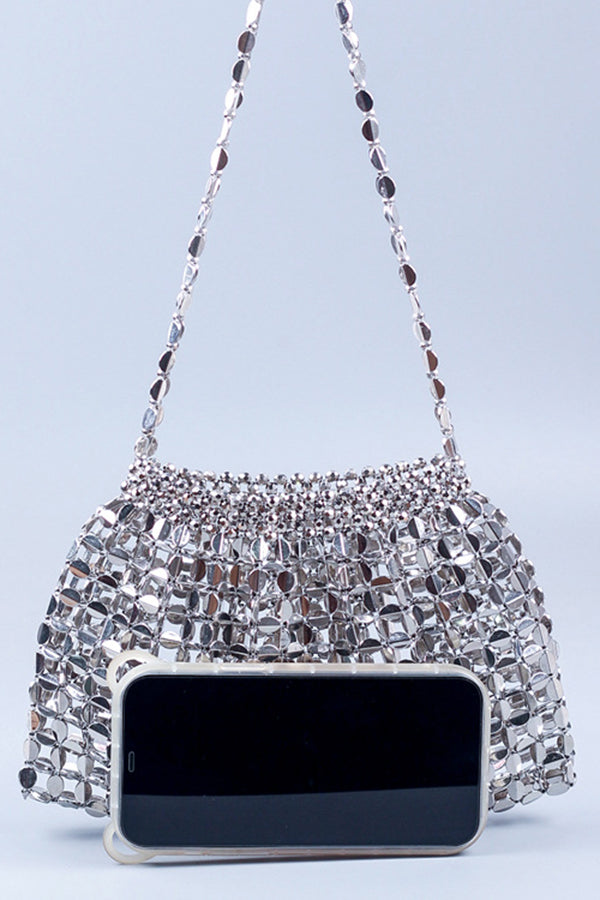 Handmade Flat Beaded Beaded Woven Handbag Bag