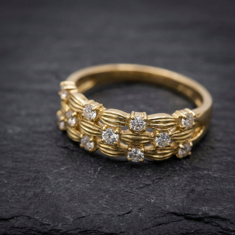 Paved Dazzling Gold Ring