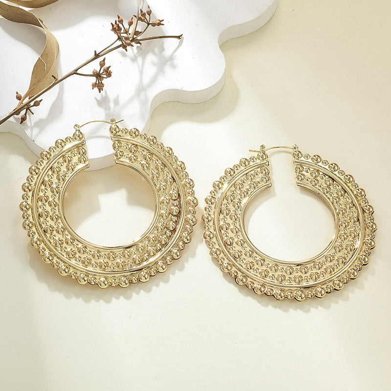 Ornate Gold Hoop Earrings