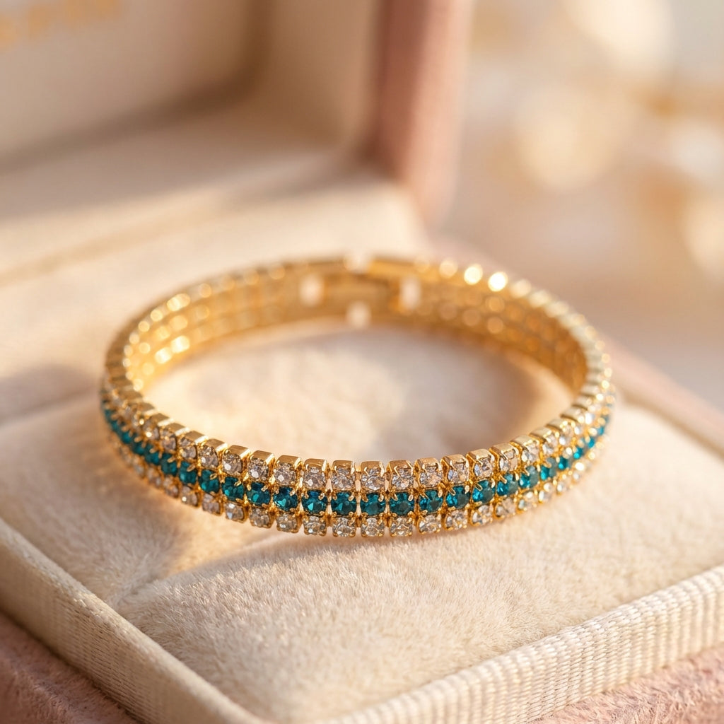 Elegant Green Sparkling Bracelet