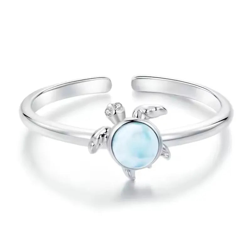 Elegant Aquamarine Turtle Bracelet