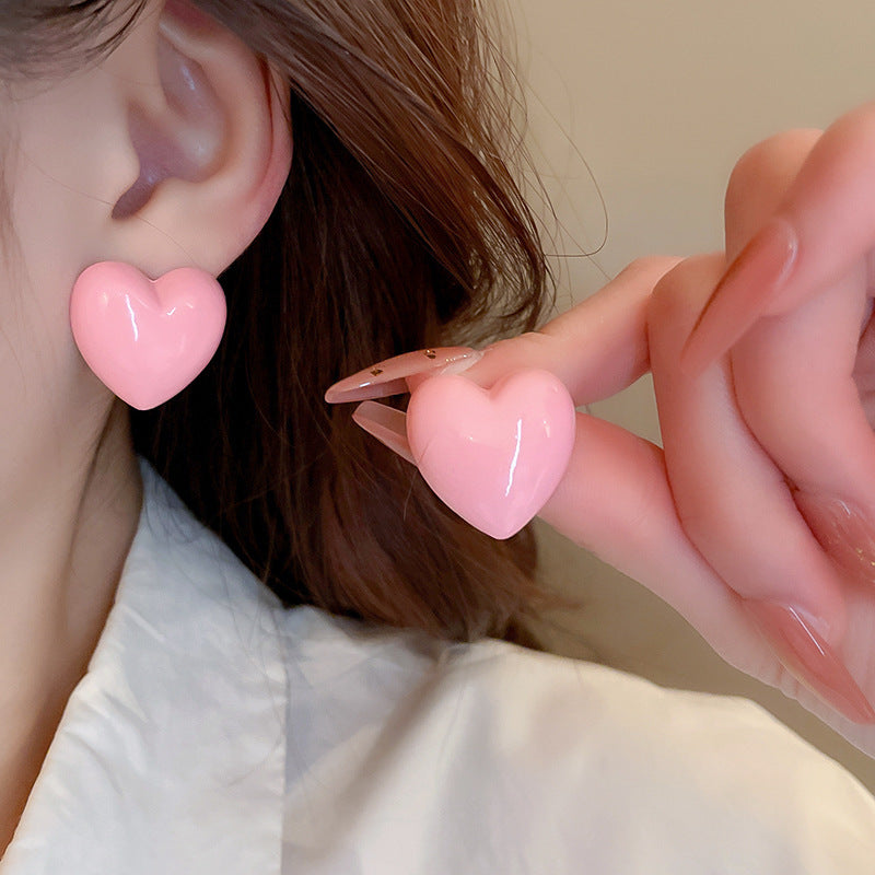 Pink Heart Earrings